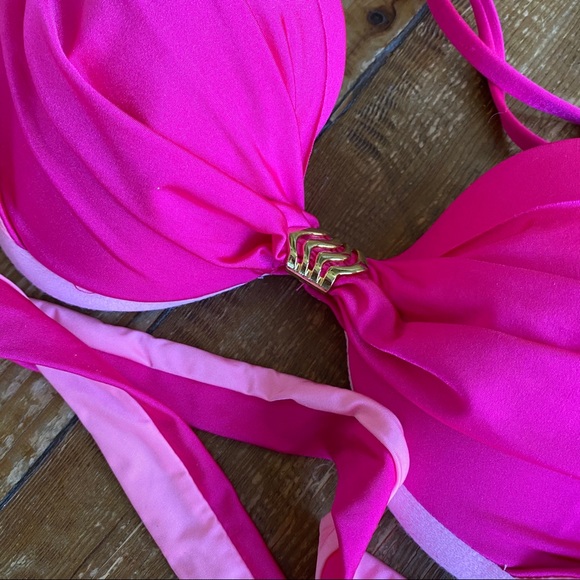 A. Che’ Deep Pink Tie Back Bikini Top - Picture 6 of 8